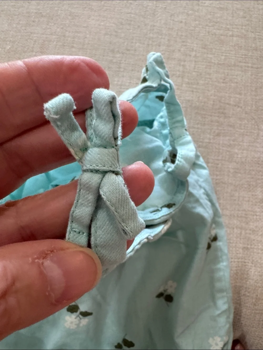 Carter's Light Aqua Floral Bubble Romper with Button Front